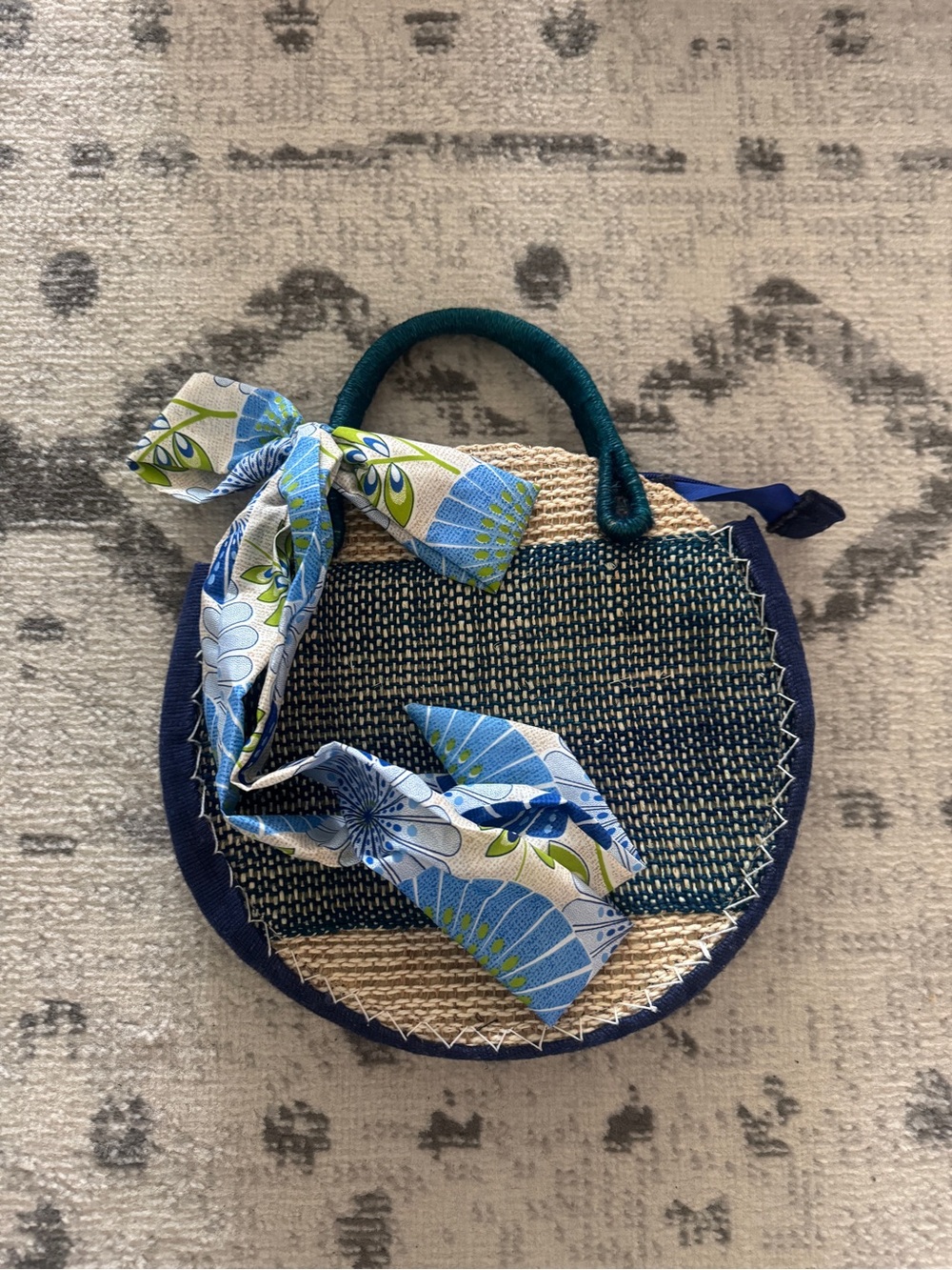 Handwoven wicker handbag